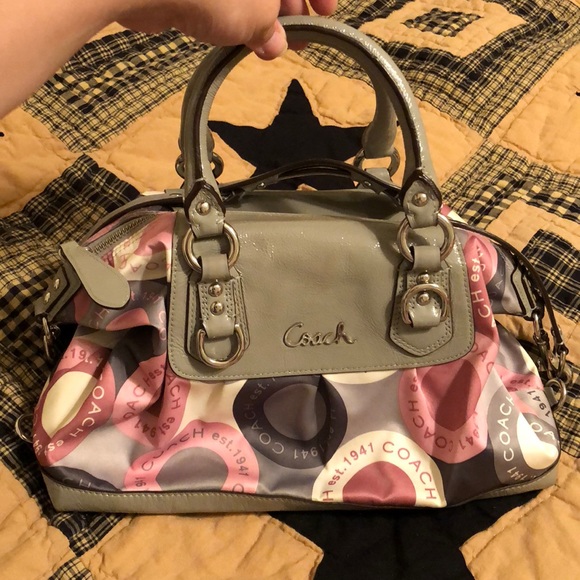 Coach Handbags - Coach shoulder bag - pink gray ivory- immaculate